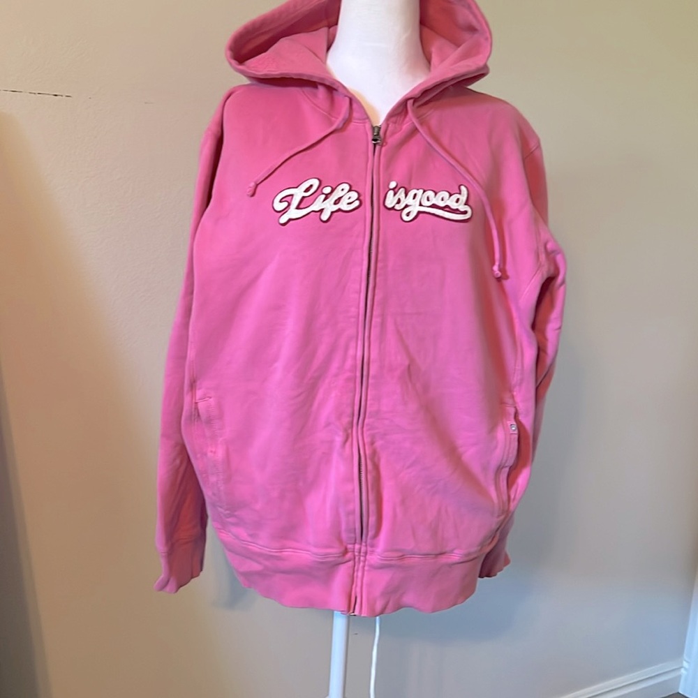 Life is Good zip up Sweat shirt Hoodie. XL